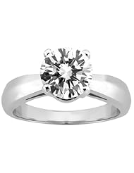 1.00 Ct Round H/I I1 Diamond 14K White Gold Ring