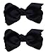 3 Inch Girls Boutique Hair Bow Set By Funny Girl Designs (Black)