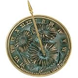 Rome 10" Brass Flowers Sundial