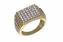 9ct Yellow and White Gold Men's Stone Set Signet Ring