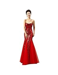 Sexy Floor Length Lace Backless Sequined Sweetheart Tulle Mermaid Evening Dress/Prom Dress/Party Dress 