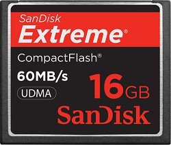 SanDisk 16GB 60MB/s Extreme Compact Flash Card SDCFX-016G-A61   (US Retail Package)
