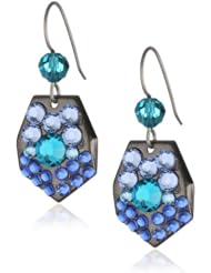 TARINA TARANTINO Hematite Chevron Fan Drop Earrings