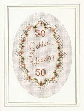 Framecraft Golden Wedding Cross Stitch Card Kit