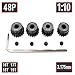 MakerDoIt 48P Pinion Gear Set 16T 17T 18T 19T 3.175mm 48 Pitch Pinion Gear Set 1/10 RC