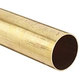 Brass Round Tubing, 1/4" OD, 0.19" ID, 0.03" Wall, 12" Length