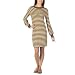 Moss Sup Co Hthr Brn Stripe Crewneck Sweater Dress - M