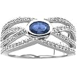 14K White Gold Iolite and Diamond Ring