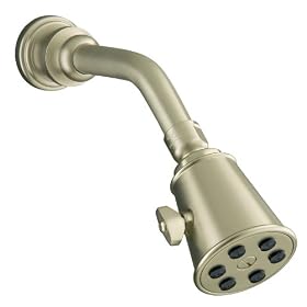 KOHLER K-6812-BN IV Georges Brass Single-Function Showerhead, Arm and Flange, Vibrant Brushed Nickel