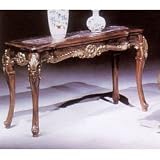 Marble Top / Gold Brush Sofa Table By Acme Furniture