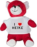 Plush Bear Toy with I Love Heike t-shirt (first name/surname/nickname)