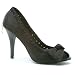 3 Inch Sexy Pump Shoes Satin Peep Toes With Whip Stitch Penthouse Shoes Black