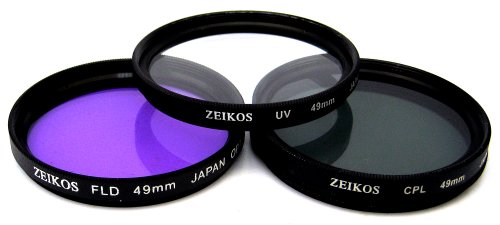 Zeikos ZE-FLK49 49mm Multi-Coated 3 Piece Filter Kit (UV-CPL-FLD)