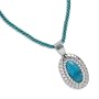 Sterling Silver Turquoise Pendant on Turquoise-Colored Cord