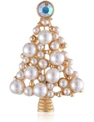 Christmas Tree Simulated Pearls (5.5-6 mm) Pin