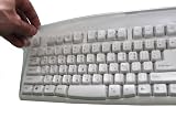Ivory-White Chinese & English PS2 With USB Adaptor Computer Keyboard Bundled With Keyboard Cover to Protect from Dirt, Dust, Liquids and Contaminants (Includes Keyboard and Cover)