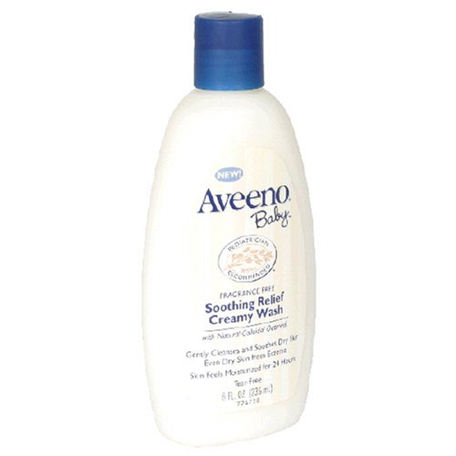 Aveeno Baby Soothing Relief Creamy Wash, Fragrance Free, 8-Ounce Bottle (Pack of 6)