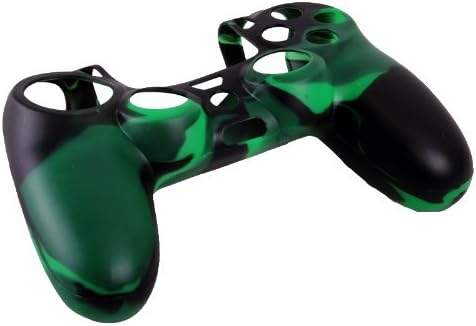 WantMall Silicone Rubber Case Skin Grip Cover for Playstation 4 PS4 Controller Camo Green Black