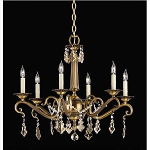 Belvedere Six Light Chandelier Finish: Aged Brass, Crystal Options: Malibu by Nulco Lighting