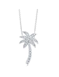 Jewelry: BERRICLE Sterling Silver Palm Tree Pendant Necklace in Cubic Zirconia CZ - BERRICLE