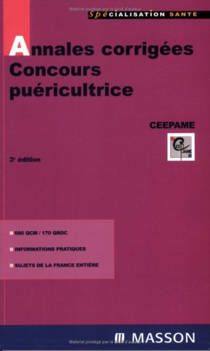 Annales corrigées Concours puéricultrice : QCM et QROC