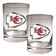 NFL Kansas City Chiefs Two Piece Rocks Glass Set - Primary Logo