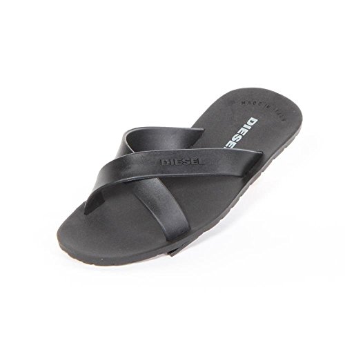Diesel Men's Plaja Wash Flip Flop,Black,9.5 M US