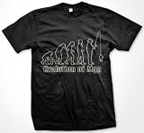 Evolution Of Man, Fisherman Mens T-shirt, Hilarious Funny Fishing Mens Shirt, X-Large, Lt-Blue