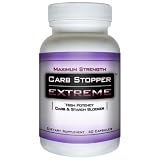 CARB STOPPER EXTREME - Maximum Strength Carbohydrate & Starch Blocker Weight Loss Diet Pills with White Kidney Bean Extractby Carb Stopper Extreme