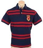 Tommy Hilfiger Mens Classic Fit Striped Logo Polo Shirt - S - Navy Blue