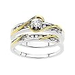 14K Two-Tone Gold Diamond Wedding Set - 0.45 Ct.