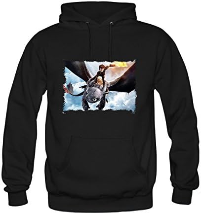 How To Train Your Dragon Mens 02 Custom Personalized No Zipped Fashion Printed Hoodies X-Small Black