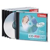 Imation Cd-Rw Discs, 700Mb/80Min, 12X, W/Jewel Cases, Silver, 5/Pack
