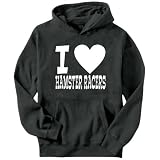 I Love Hamster Racers Sports Mens Hoodie (Dark Silver, Sizes X-Small - XXX-Large)