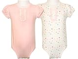 from Babaluno Baby Girls Pack of 2 Cotton Bodysuits / Vests (New Born) (Pink & White with Multi Coloured Spots)