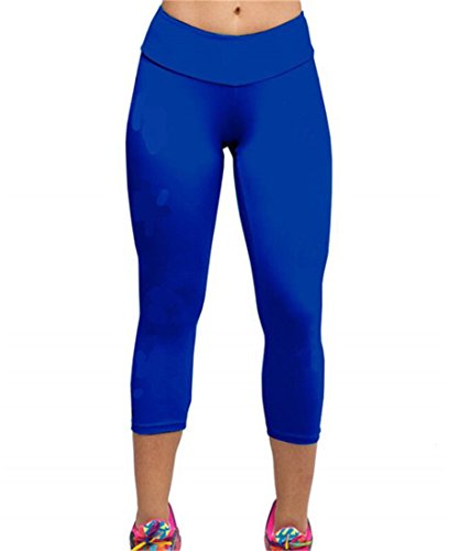 Sports Yoga Stretch Short Leggings Under Knee Tights Skinny Spandex Pants S-Xl