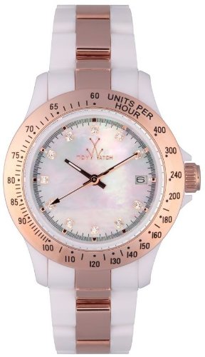 Toy Watch Women's 28218-GD Heavy Metal Plasteramic Two-Tone Mother-of-Pearl Crystal Dial Watch