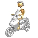 Wallmonkeys Peel and Stick Wall Decals - Moped - Removable Graphic