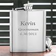 Personalized Stainless Steel Pocket Flask - Wedding Party Design