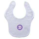 Hudson Baby Personalized Initial Bib- D, Girl, Pink/White