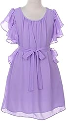 Tea Length Chiffon Flutter   Dress With Rhinestones