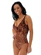 Gottex Women's Golden City Printed V Neck Tank One Piece Swimsuit Sizes 14 or 16
