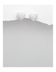 Heart CZ Earrings In 92.5 Sterling Silver