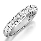 3 Sided Pave Diamond Wedding Band Diamond 1.00cttw