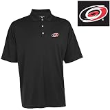 Antigua Men's NHL Carolina Hurricanes Exceed Desert Dry Xtra-Lite Short Sleeve Polo, Black, Medium
