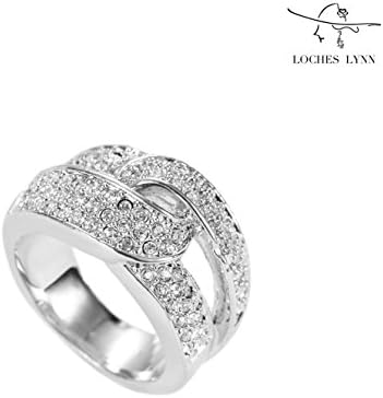 Loches Lynn Fashion Ring STELLUX Elements AUSTRIAN CRYSTALS (inner diameter 0.67"=17mm,R-1339-17)