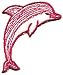 2 Pink Tropical Jumping Dolphin Animal Patch