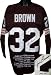 Jim Brown Autographed/Hand Signed Cleveland Browns Prostyle Jersey HOF 3/4 Sleeve Embroidered Stats