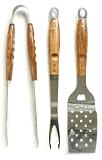 Charcoal Companion Sierra Hardwood Handle 3-piece Tool Set