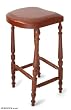 Mohena and leather bar stool, 'Inca Frieze'